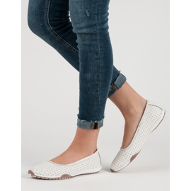 Filippo Prolamované kožené balerínky bílý 2 Filippo Prolamované kožené balerínky bílý 2