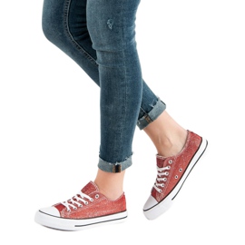 Červené tenisky s třpytkami vícebarevný červený 1