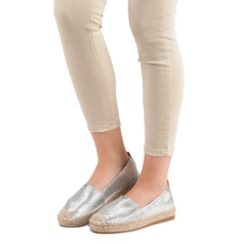 Small Swan Lesklé espadrilky šedá 4