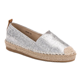 Small Swan Lesklé espadrilky šedá 1
