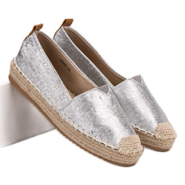 Small Swan Lesklé espadrilky šedá 3