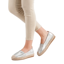 Small Swan Lesklé espadrilky šedá 5
