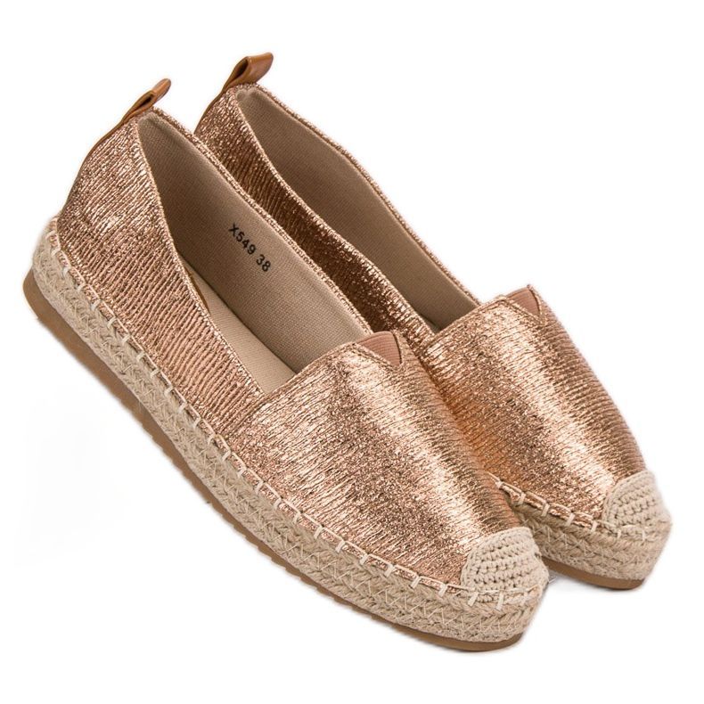 Small Swan Lesklé espadrilky žluť 1