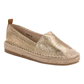Small Swan Lesklé espadrilky žlutá 1