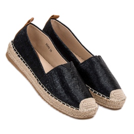 Small Swan Lesklé espadrilky černý 1