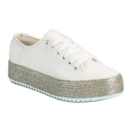 Bílé espadrilky bílý 5