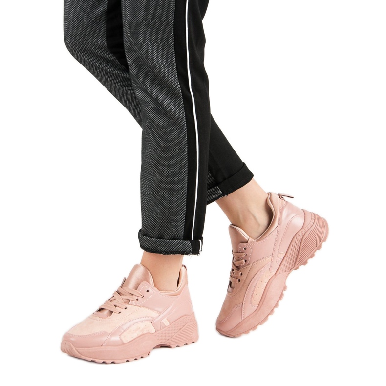 Small Swan Růžové tenisky na platformě růžový 2