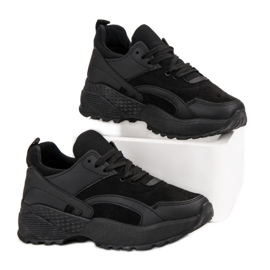 Small Swan Černé tenisky na platformě černá 2