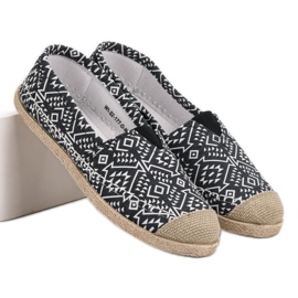 Módní etnické espadrilky černá 1
