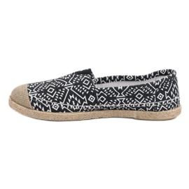 Módní etnické espadrilky černá 2
