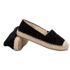 Small Swan Semišové espadrilky černá 2