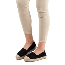 Small Swan Semišové espadrilky černá 3