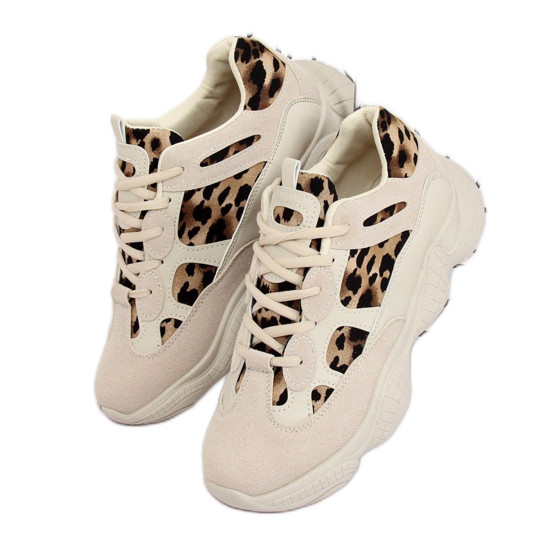 Béžová sportovní obuv M-020 Leopard béžový 2
