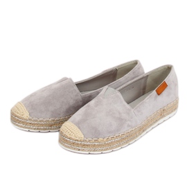 Šedé semišové espadrilky RC-61 Grey šedá 2