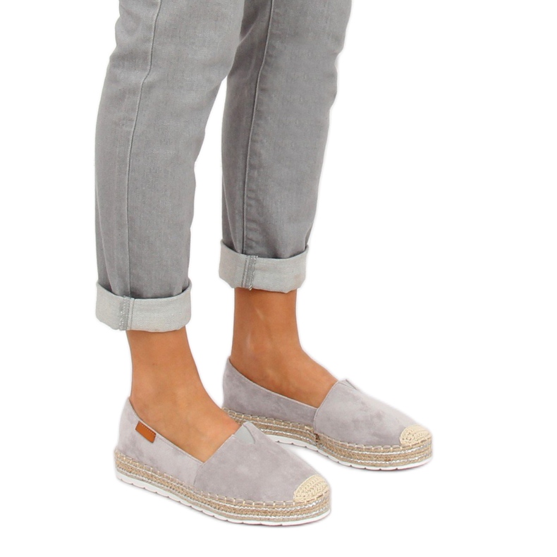 Šedé semišové espadrilky RC-61 Grey šedá 1