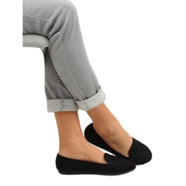 Černé balerínové mokasíny JM6655Q Negro černá 2