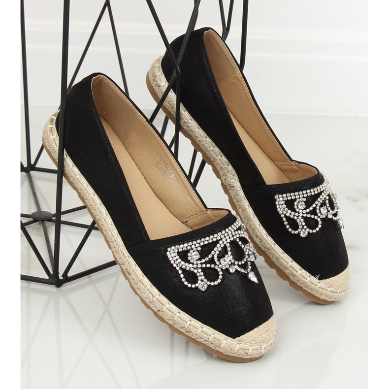 Černé espadrilky s korunkou H-6558 Black černý 1