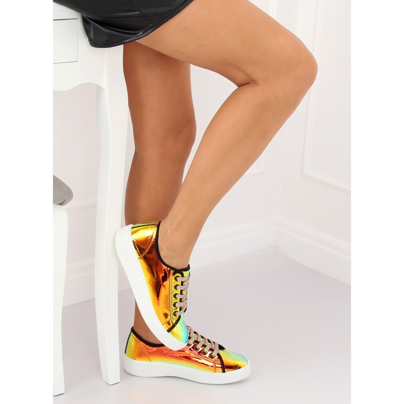 FZ09 Zlaté benzínové tenisky zlatý 1