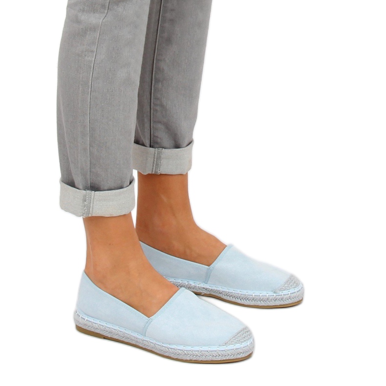 AF40 LT.BLUE modré semišové espadrilky modrý 2