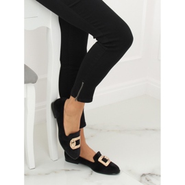 Mokasíny z černého sametu F1048 Black černá 1