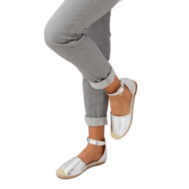 Stříbrné metalické espadrilky CF-1K215 Silver šedá 1