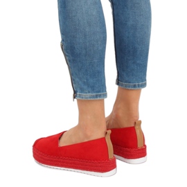 Espadrilky na vysoké podrážce BL247 Red červený 1