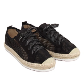 Černé krajkové espadrilky B752S-BL černé černý 1