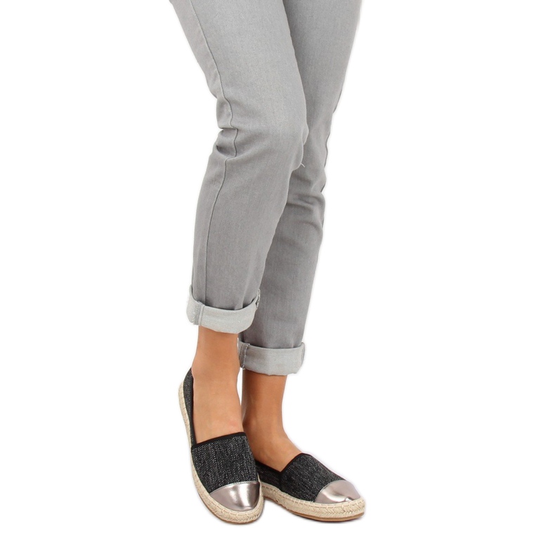 Espadrilky z černého plátna A-9267 Black černý 2