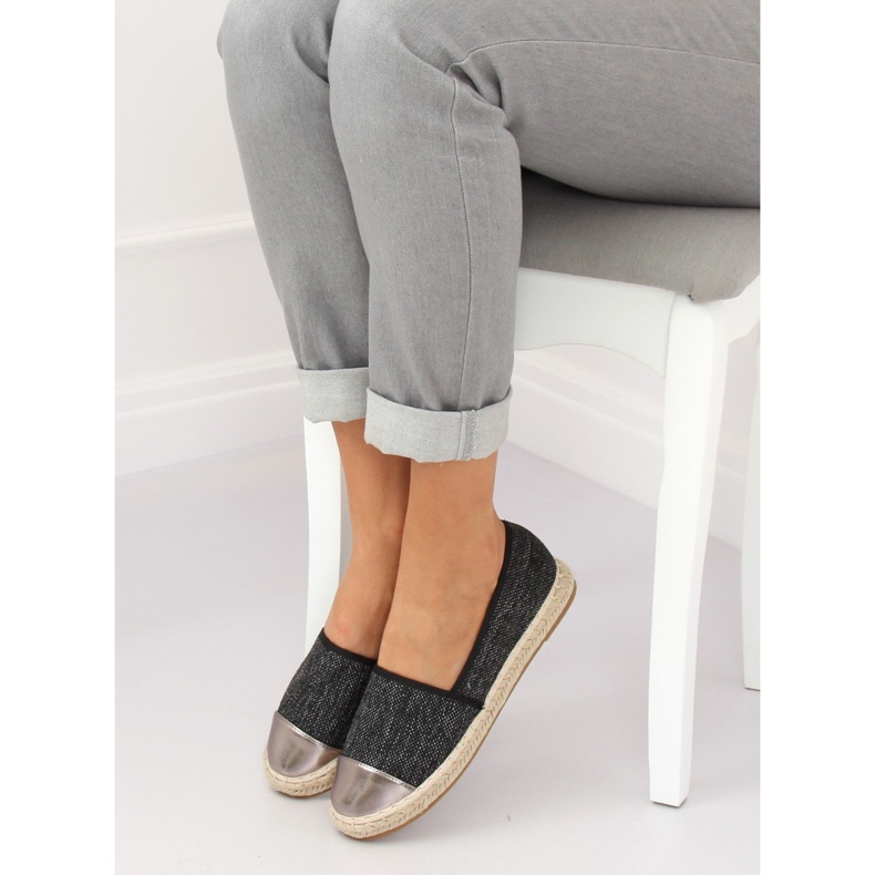Espadrilky z černého plátna A-9267 Black černý 1