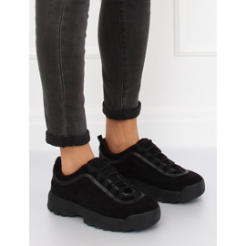 Černá 81016 Černá semišová sportovní obuv černý 1