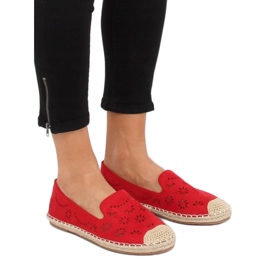 Espadrilles, červené prolamované 9023 Red 1