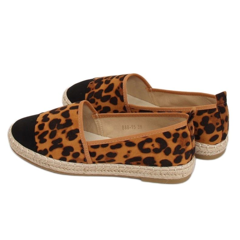 Dámské espadrilky 888-15 Leopard černý hnědý vícebarevný 1