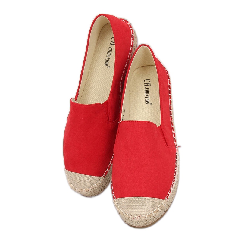 Červené dámské espadrilky 180-5 Red 1