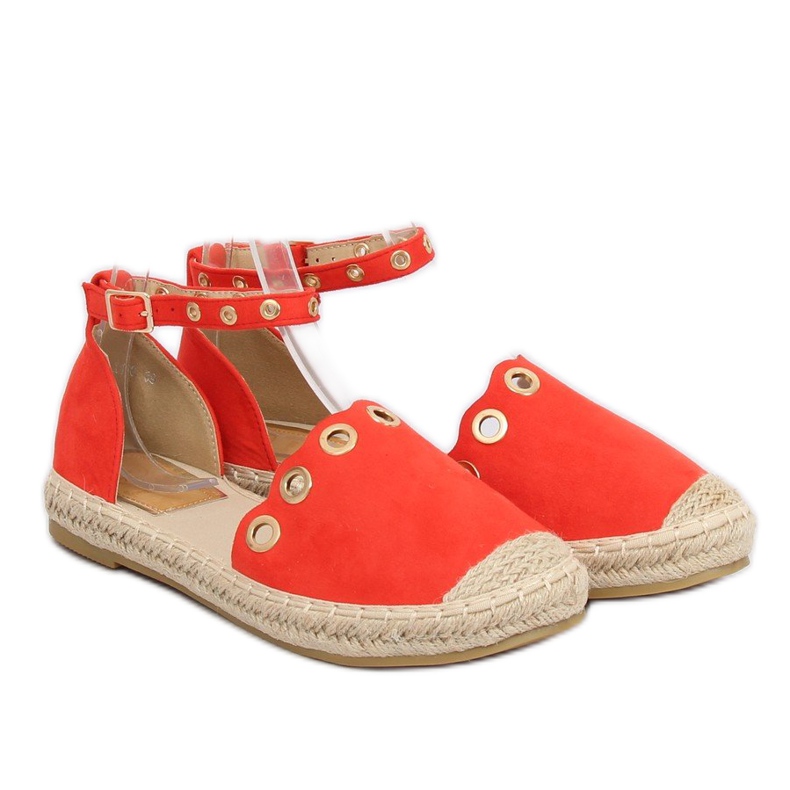 Espadrilky s červeným popruhem LX170 Red 1
