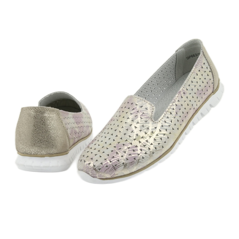 Dámské sportovní kožené pány Filippo 663 bílý růžový 4