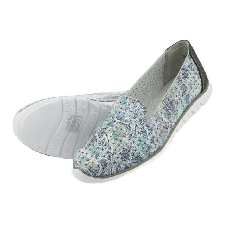 Dámské sportovní kožené pány Filippo 663 bílý modrý šedá zelená 5