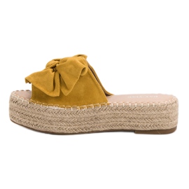 Pantofle Espadrilles Na Platformě žluť 1