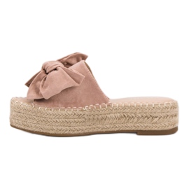 Pantofle Espadrilles Na Platformě růžový 4
