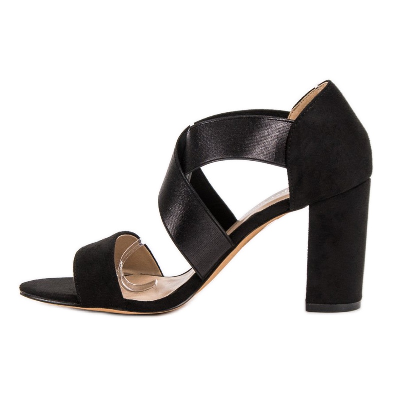 Super Mode Černé sandály na vysokém podpatku černá 1 Super Mode Černé sandály na vysokém podpatku černá 1
