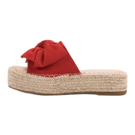 Pantofle Espadrilles Na Platformě červené 1