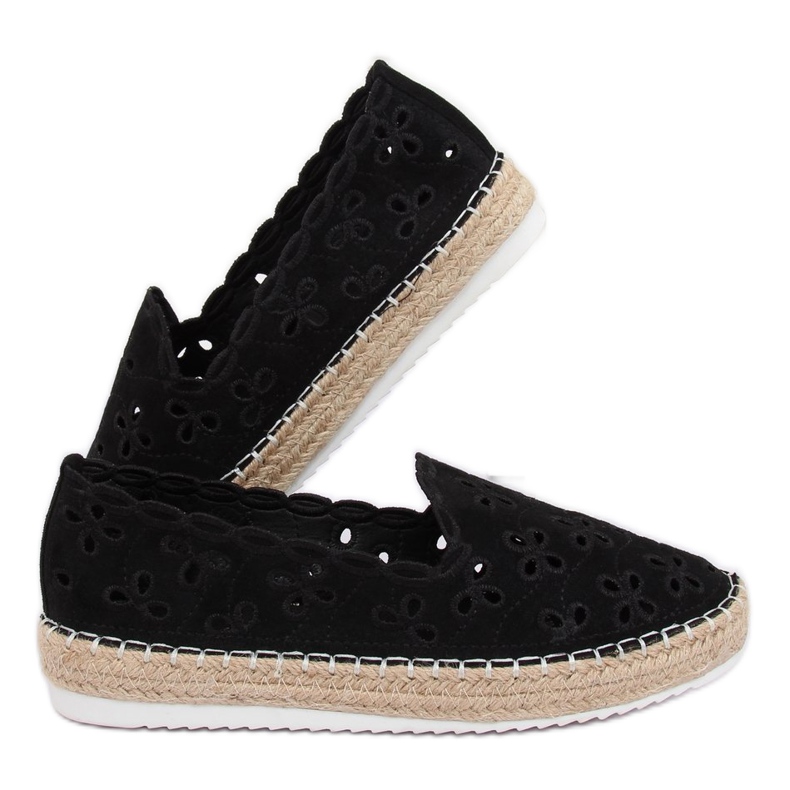 Černé prolamované espadrilky LT112 Black černý 1