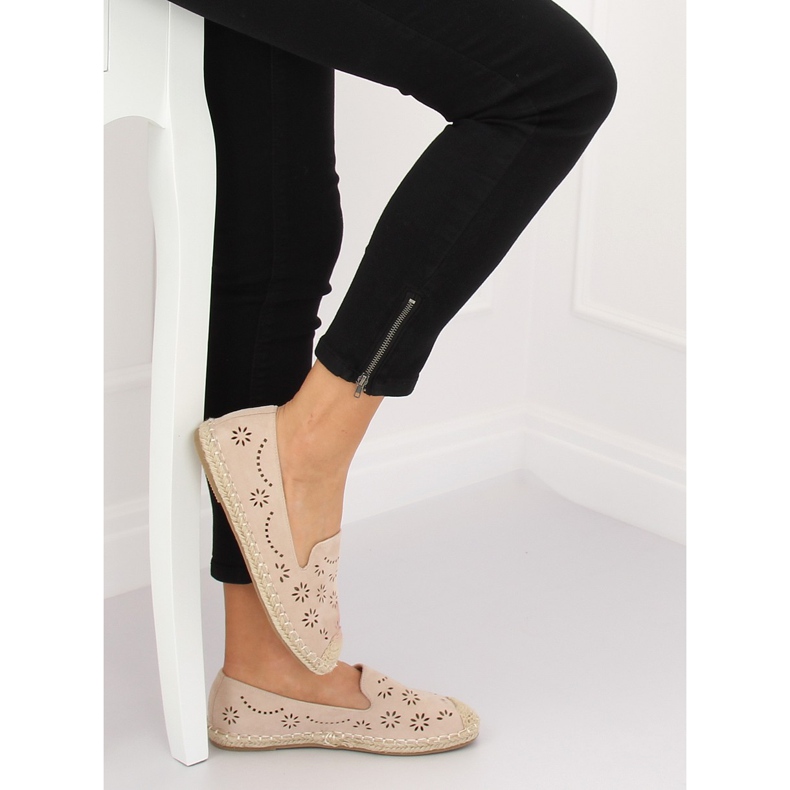 Béžové prolamované espadrilles 9023 Beige II-GAT béžový 2