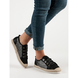 Svázané espadrilky černá 1