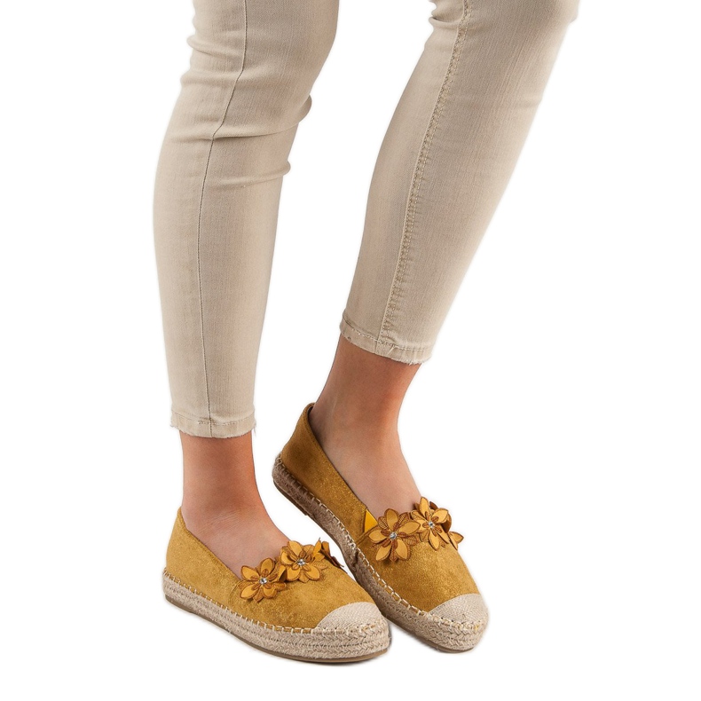 Espadrilky s květinami žluť 2