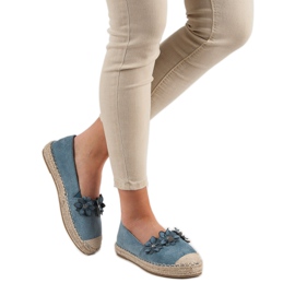Espadrilky s květinami modrý 1