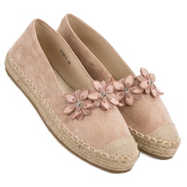 Espadrilky s květinami růžový 2