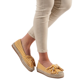 Pruhované espadrilky žlutá 2
