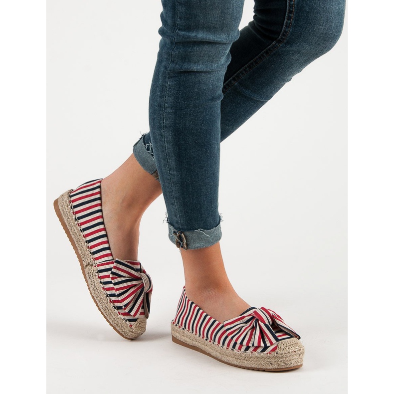 Pruhované espadrilky vícebarevný červený 1
