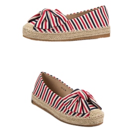 Pruhované espadrilky vícebarevný červené 7