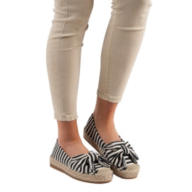 Pruhované espadrilky černá hnědý 1